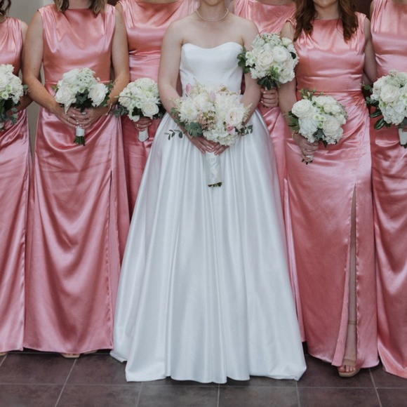 JJ's House Blush Satin three sizes 12, size 16, size 10 Bridesmaid dresses - Picture 10 of 10